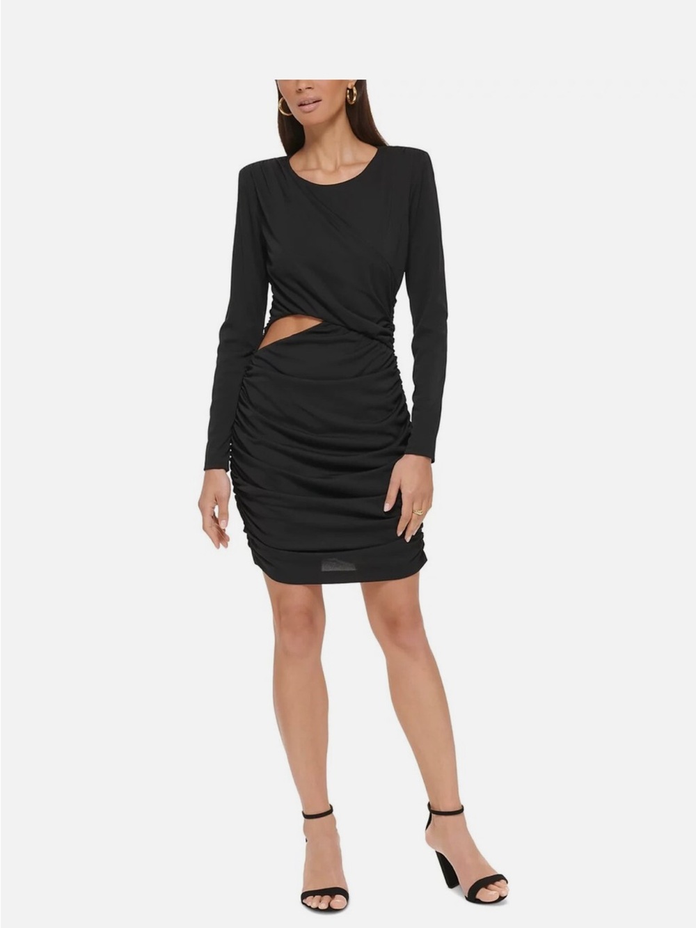 NWT GUESS Ruched Cut-Out Long-Sleeve Dress Sz 6